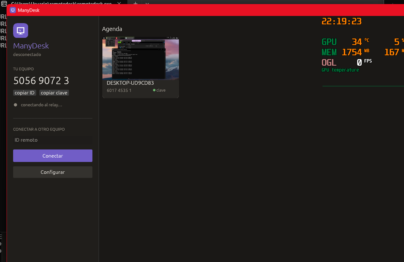 ManyDesk — pantalla principal con agenda de equipos